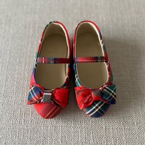 Janie & Jack Plaid Bow Flats